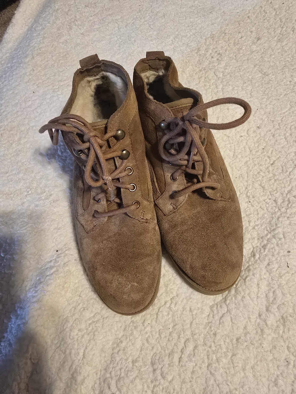 Men's Ugg Suede Lace-Up Ankle Boots - Brown